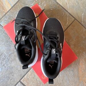 Puma Black and White Lightweight Knit Trainers